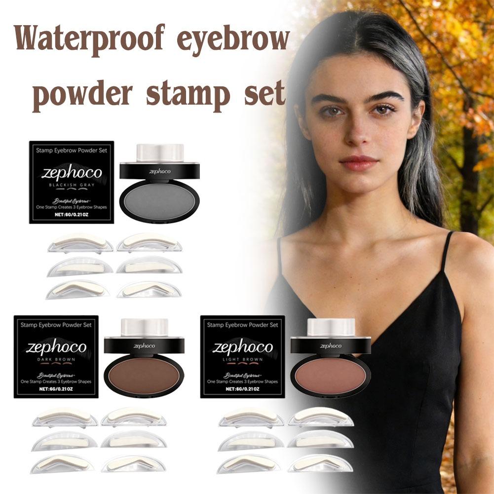 Beauty Mark Makeup - Waterproof Eyebrow Powder Stamp Kit Tint