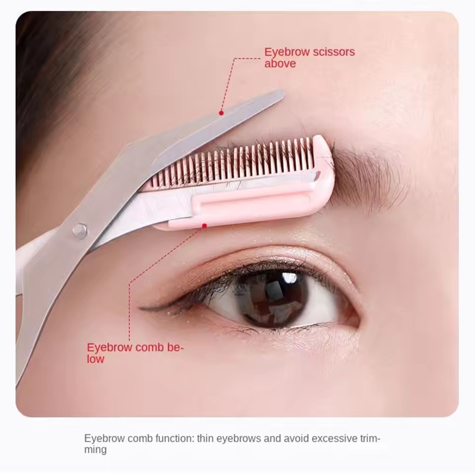 Safe Eyebrow Scissors with Com - Beauty Makeup Salon recension och pris