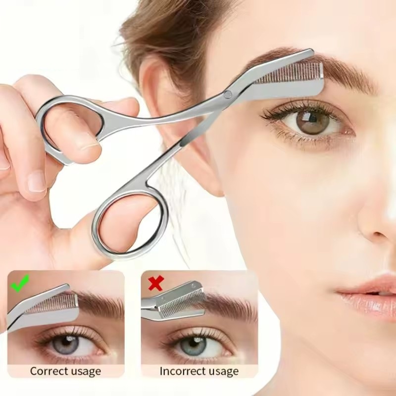 Safe Eyebrow Scissors with Com - Beauty Makeup Salon recension och pris