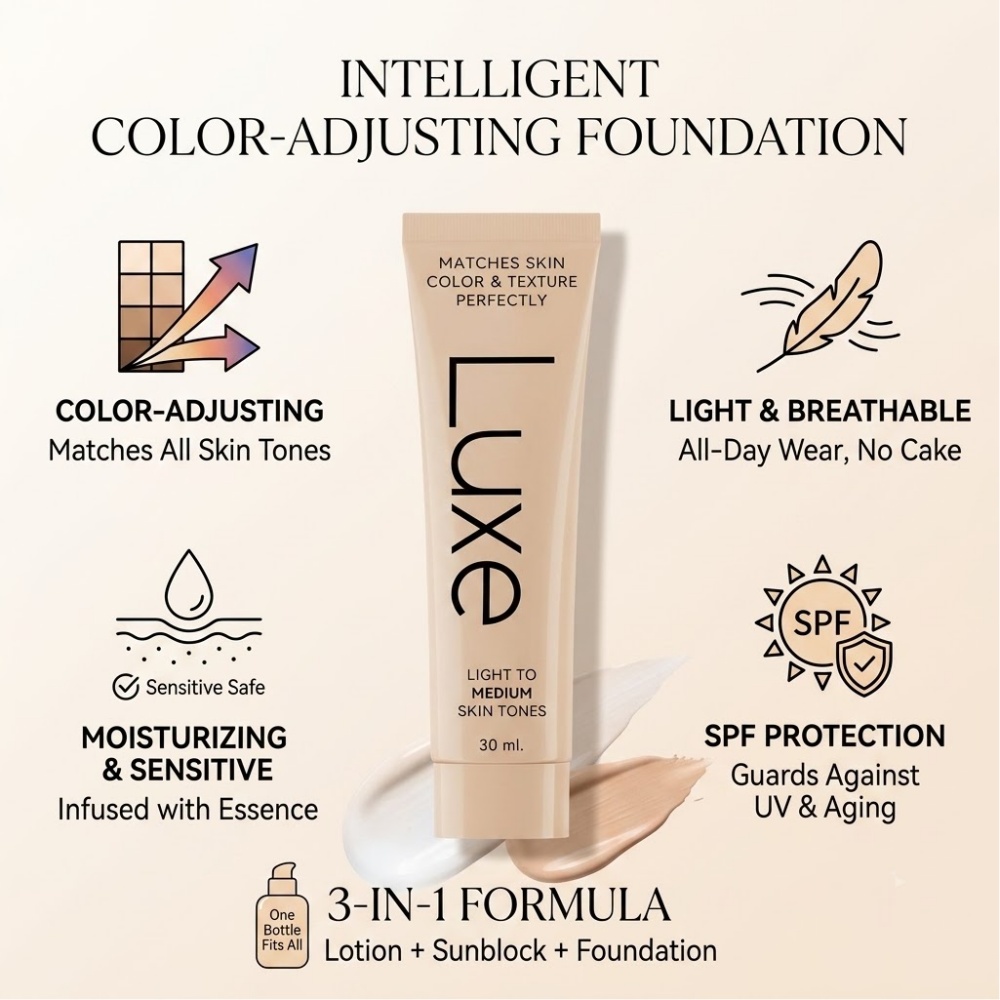 LUXE Smart Shade Adapting Liqu - Beauty Luxe Makeup recension och pris