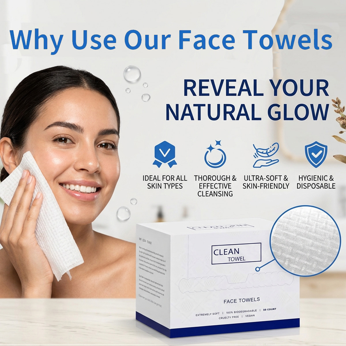 50Pcs/Box Disposable Face Towe - Beauty Makeup Kit recension och pris