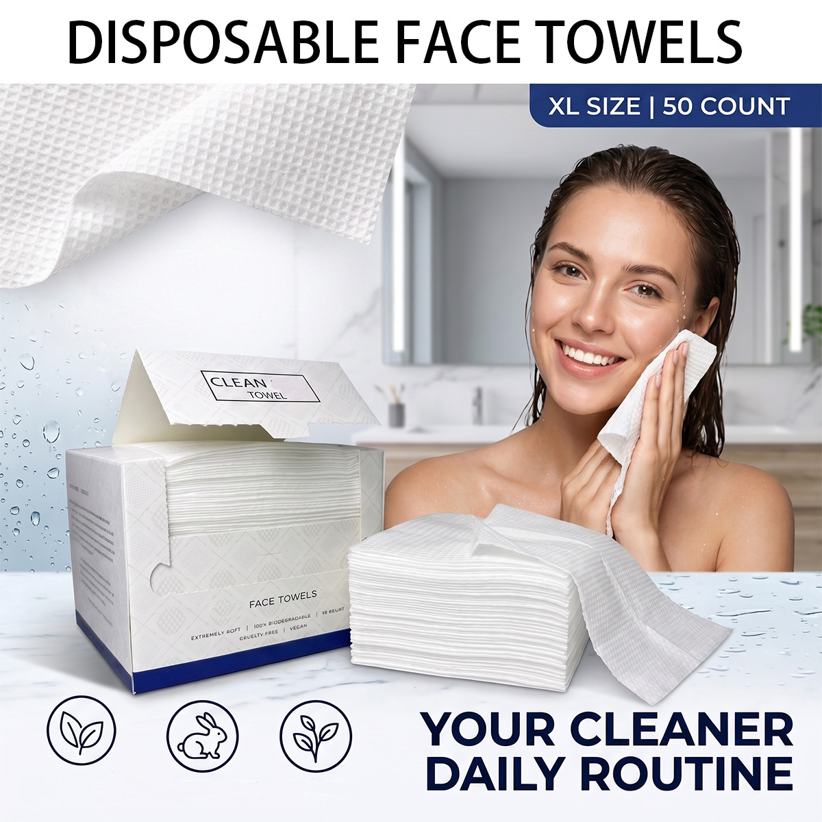 50Pcs/Box Disposable Face Towe - Beauty Makeup Kit recension och pris