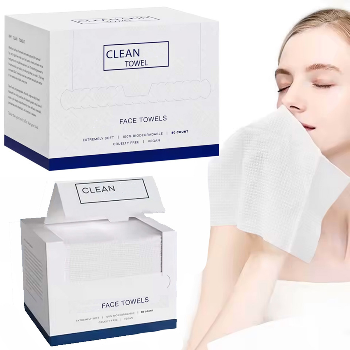 50Pcs/Box Disposable Face Towe - Beauty Makeup Kit recension och pris