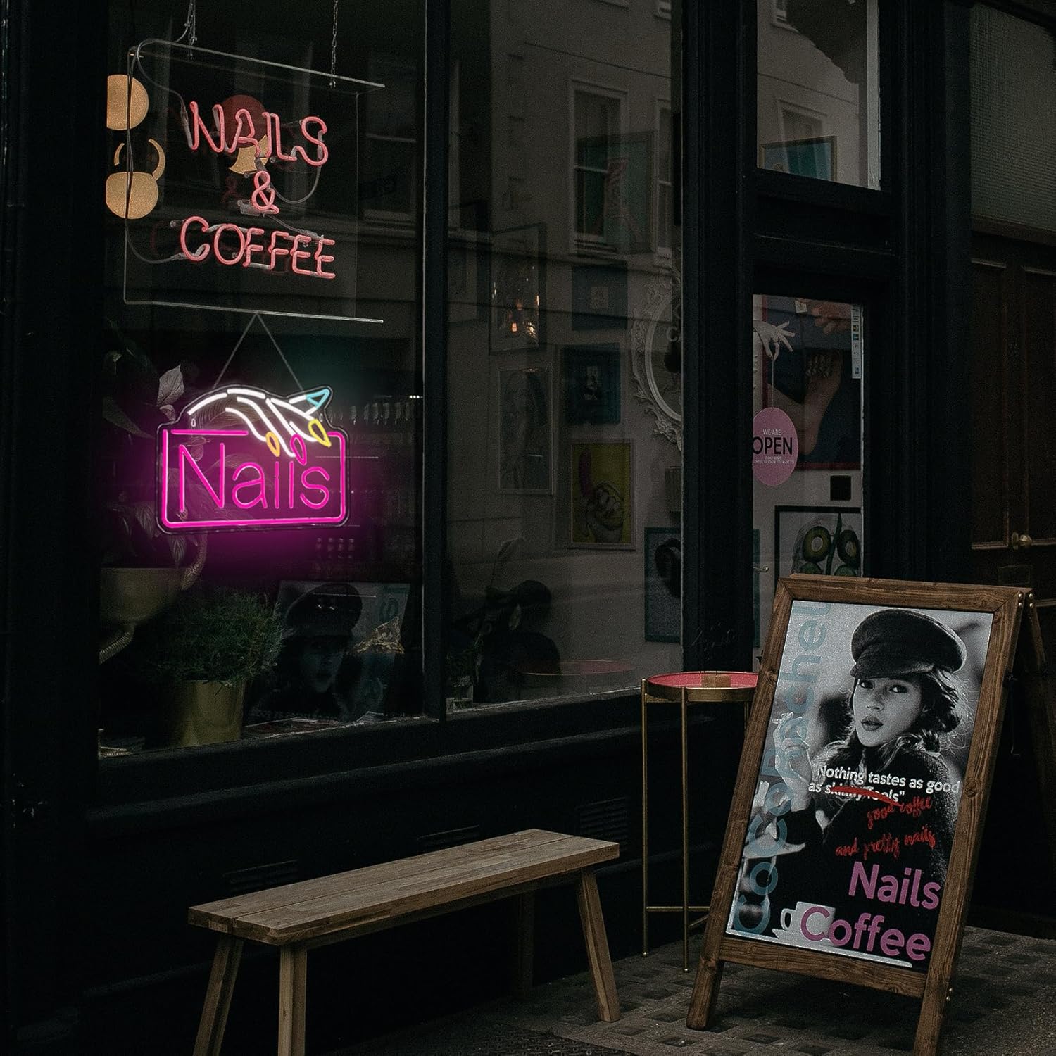 Nails Neon Sign  Business Wall - Beauty Makeup Stores recension och pris