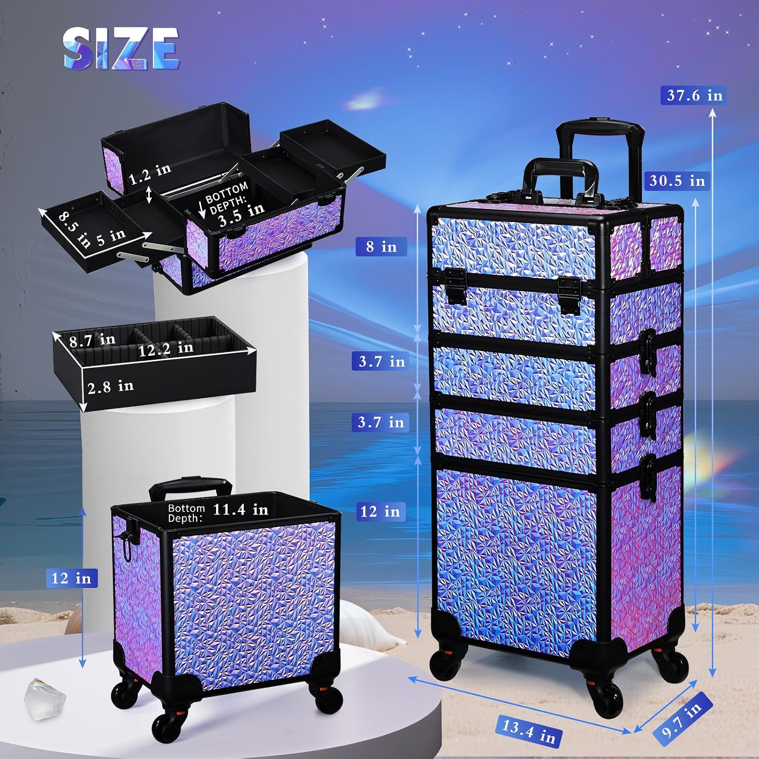 Rolling Makeup Train Case, Lar - Beauty Makeup Salon recension och pris
