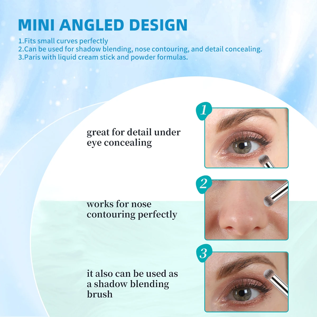 Angled Concealer Makeup Brush  - Beauty Queen Makeup recension och pris